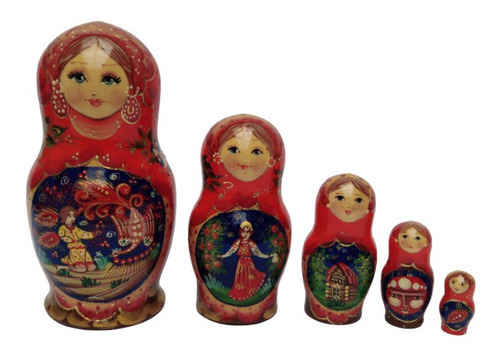 Muñecas Rusas Matrioska Navideña Decoraciones Hogar 13cm 5pc