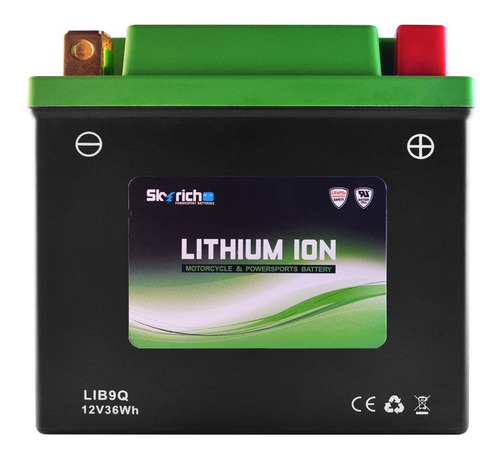 Imagen 1 de 9 de Bateria De Litio Skyrich P/ Moto Lib9q Libre Mantenimiento.