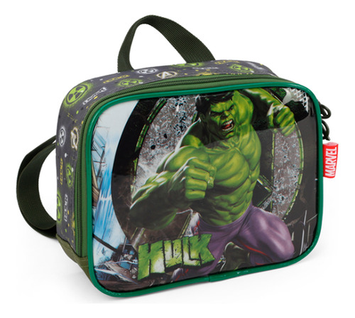 Lancheira Térmica Hulk Marvel Escolar Verde - Luxcel