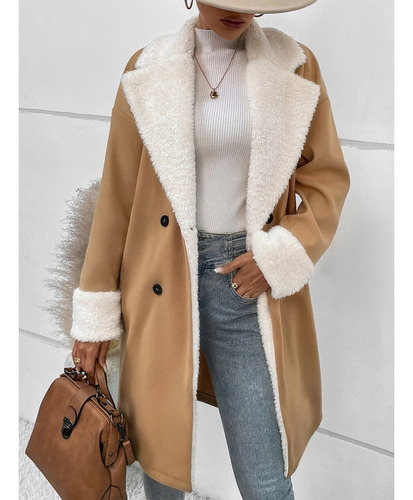 Abrigo De Mujer, Abrigo De Felpa Elegante Y Casual.