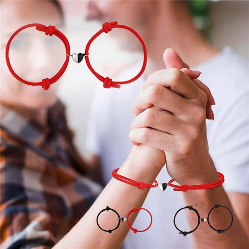 Pulseras Para Parejas Ajustables Con Imán Love, Amor Eterno