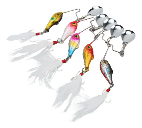 Señuelos Metálicos Spin Vib De Pesca, 5 Unidades, Mini, 15 G