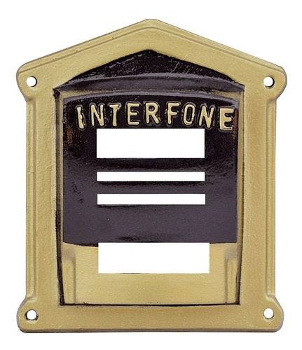 Protetor Interfone Campainha Caixa Alumínio Fundido N02 Ouro
