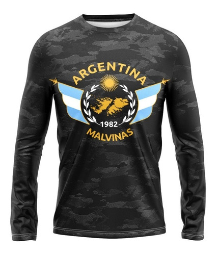 Remera Manga Larga Argentina Malvinas Mod 25