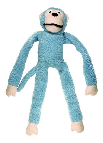 Brinquedo Mordedor Pet Pelúcia Macaco Kelev G Com Apito Cães Cor Azul-claro