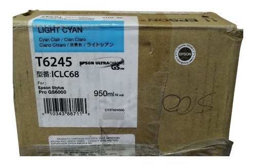 Cartucho De Tinta T6245 Para Plotter Cyan Light Pro Gs2000