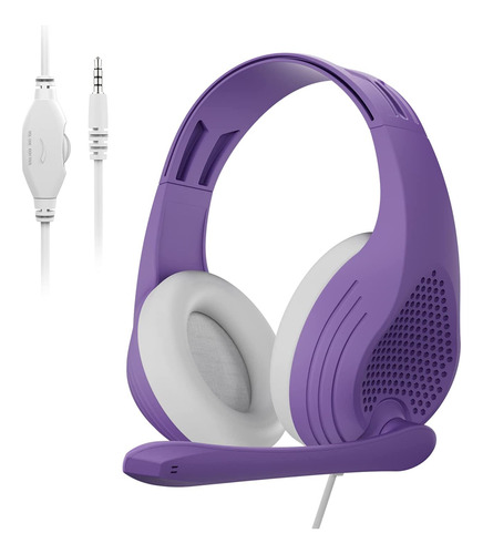 Auriculares Morados Para Juegos Con Micrófono Para Pc,...