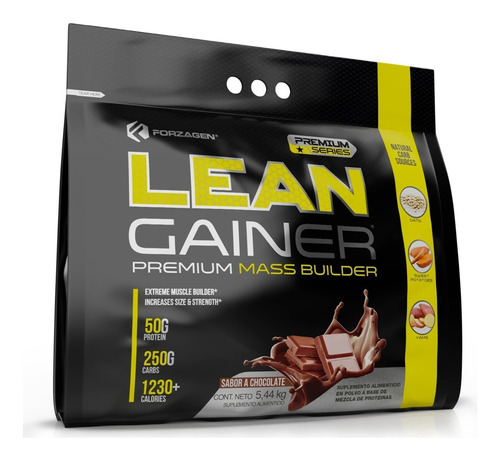 Forzagen Ganador De Masa Lean Gainer 12lb | Carbs Naturales Sabor Chocolate