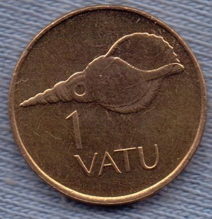 Imagen 1 de 3 de Vanuatu 1 Vatu 1999 * Caparazon * Escudo *