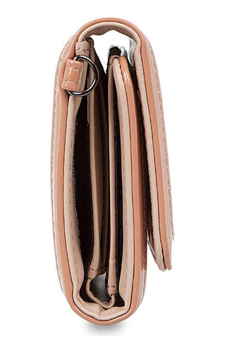 Cartera Flap Cloe Para Mujer Charol Con Maneral Color Nude