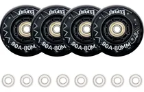 Comprar Set Ruedas Silicona Patín Rollers 80mm +8 Rulemanes - El Rey