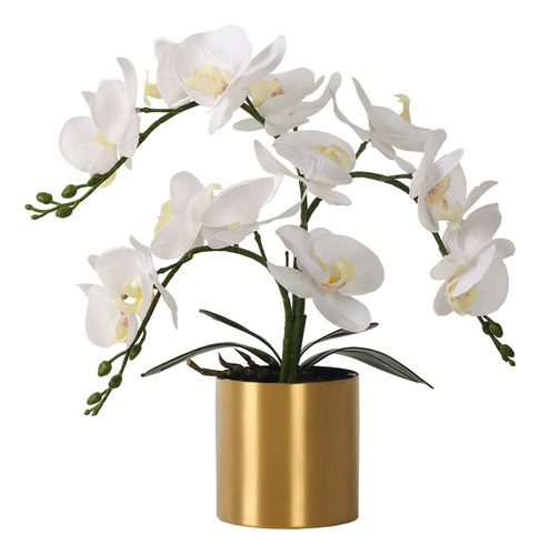 Lesing Flor De Orqudea Artificial Con Jarrn, Orqudea Blanca,