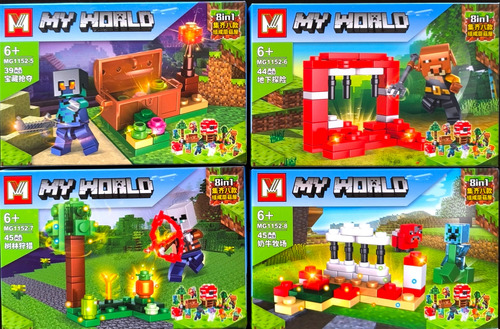 My World Bloques Para Armar Mg1152 Pack X 8 Sets 334pz 334 My World