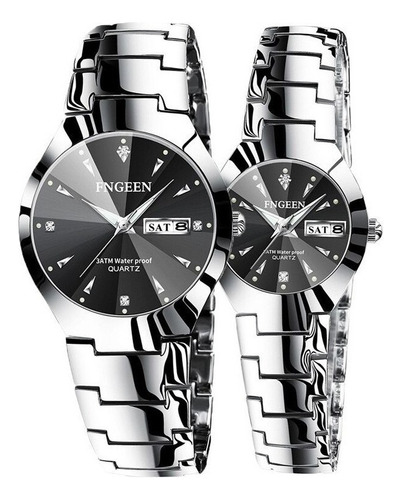 Reloj De Cuarzo For Hombre Mujer Pareja Regalo 2 Piezas