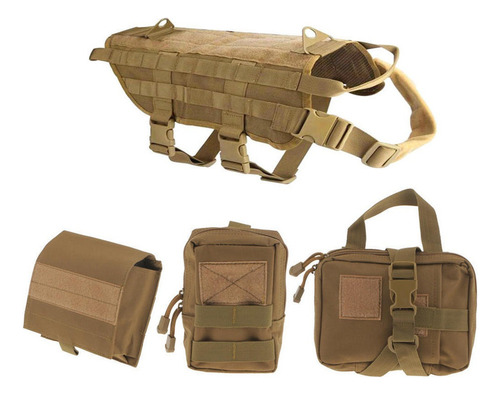 Chaleco Militar De Perro Arnés Militar Táctica Con Bolsos