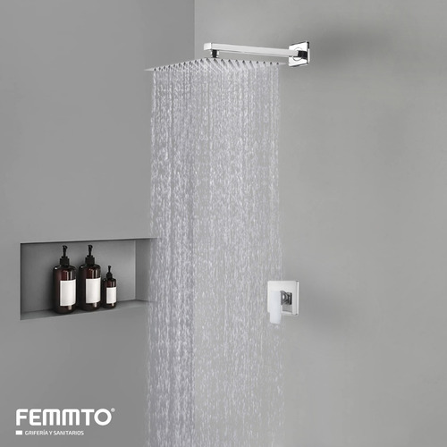 Imagen 9 de 10 de Grifería Ducha Monocomando Empotrada Flor Cuadrada Exterior