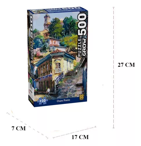 Jogo De Mesa Quebra Cabeça 500 Peças Ouro Preto Grow