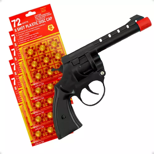 Revolver Espoleta Brinquedo Rambo Full Black + 5 Cartelas