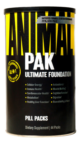 Animal Pak 44 Universal Vitaminas Minerales Masa Rendimiento