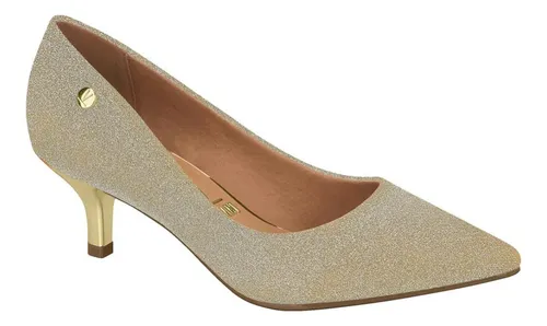 Scarpin prata store vizzano salto baixo
