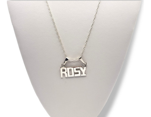 Nombre Personalizado Rosy C/cadena Sinngapur Plata Fina .925