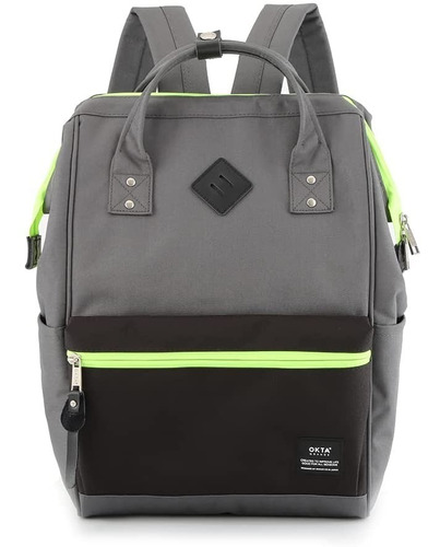 Mochila Urbana Himawari Mod 9003 Notebook Mod 1 Color Gris osc bolsillo negro cierre fluor