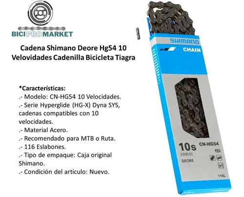 Cadena Shimano Deore Hg54 10v Cadenilla Bicicleta Tiagra