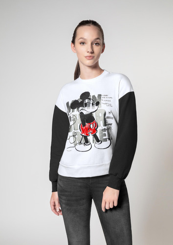 Sudadera Casual Disney Para Mujer Estampado Negro 3604441