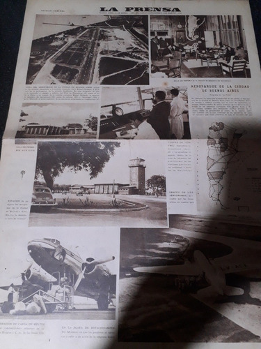 Diario La Prensa 22 1 1950 Aeroparque Buenos Aires 
