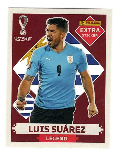 Carta Extra Sticker De Luis Suarez Rojo Panini
