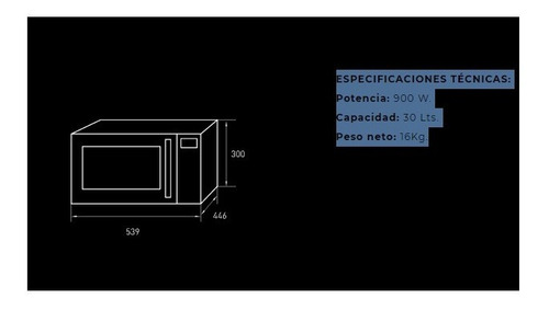 Horno Microondas Cocina Tst 30lt Acero Digital Display Led