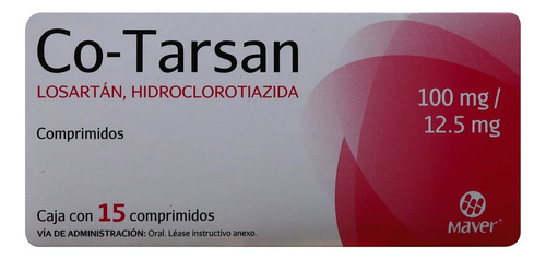 Co-tarsan Losartán/hidroclorotiazida C/15 Comps. 100/12.5mg