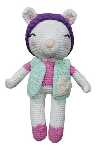 Muñeco De Apego Osita Olivia Amigurumi Artesanal Crochet