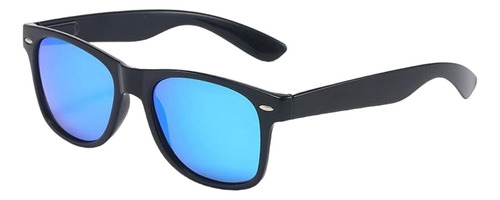 Gafas De Sol Vintage Way Retro Colores Cromados Espejeados Ocean Azul Negro Negro