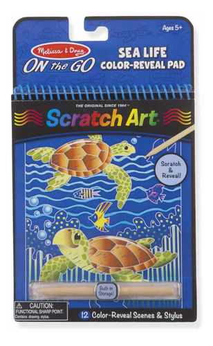 Melissa & Doug Sea Life Color-reveal Scratch Art Actividad P