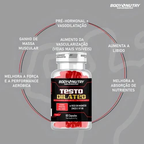 Suplemento Testo Gh Dilated - 60 Cápsulas Body Nutry