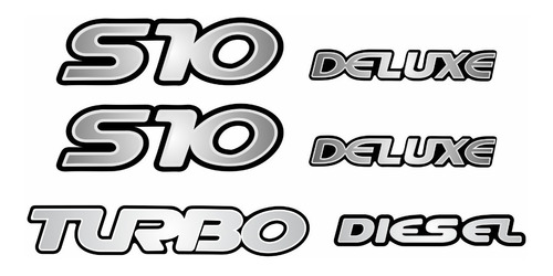 Jogo Emblema Adesivo Resinado S10 Deluxe Diesel Kitr07