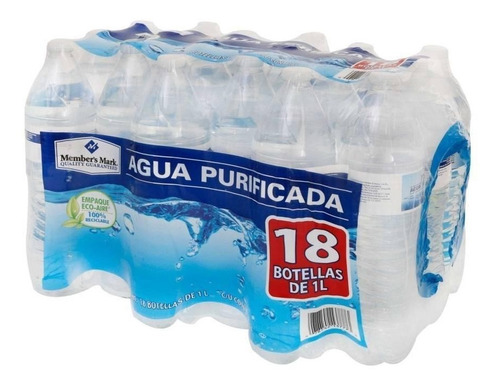 Pack Agua Purificada Member´s Mark Con 18 Piezas De 1 Lt