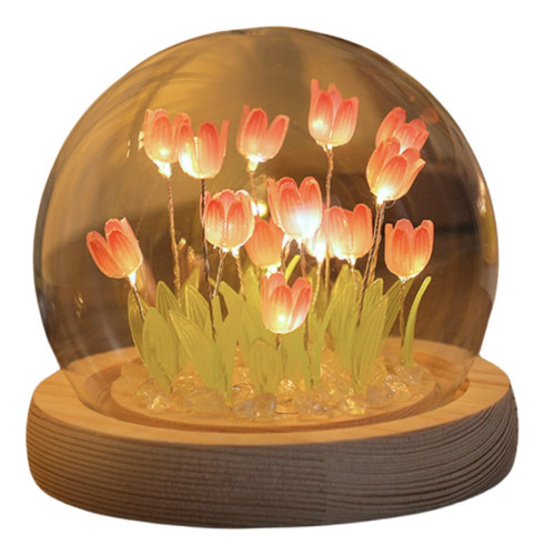 Tulipanes Flores Artificiales Eternas Con Luz Led Para