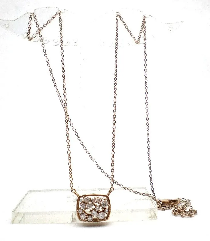 Cadena Y Dije De Plata 925 -oro Y Zafiros Blancos