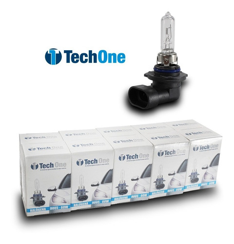 Kit 10 Lampada Hb3 9005 Halogena 12v 55w 3000k Tech One