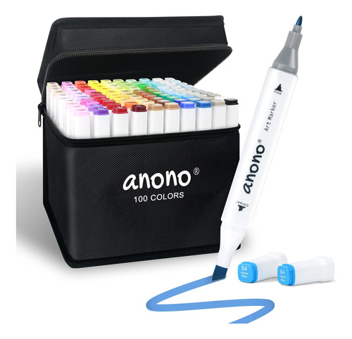 Anono 100 Colores Marcador De Alcohol Marcador De Doble Punt