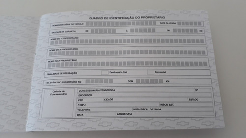 Manual Do Proprietário Onix 2016/19 Original Em Branco.