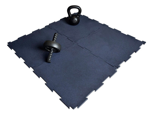 Piso De Caucho Reciclado Antiderrapante 6m2 Uso Rudo (24 Pz) Azul