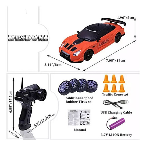 Mando A Distancia Por Radio Mini Rc Car Turbo Racing Drift