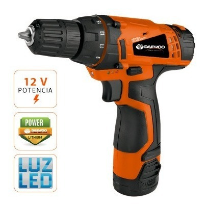 Imagen 4 de 9 de Taladro Atornillador Inalambrico C/ Bateria 12v Daewoo Led