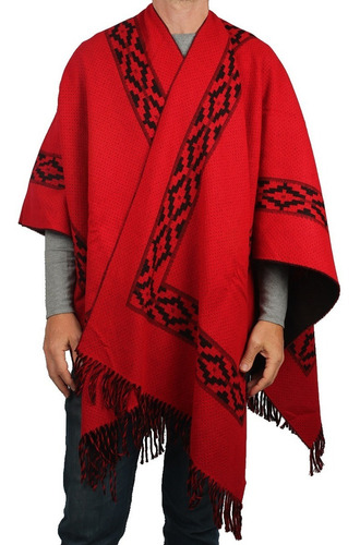 Imagen 4 de 4 de Ruana Poncho Mantón Hombre Guarda Pampa 2