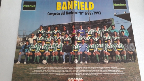 Póster Gigante Banfield Nacional B En 1992/93