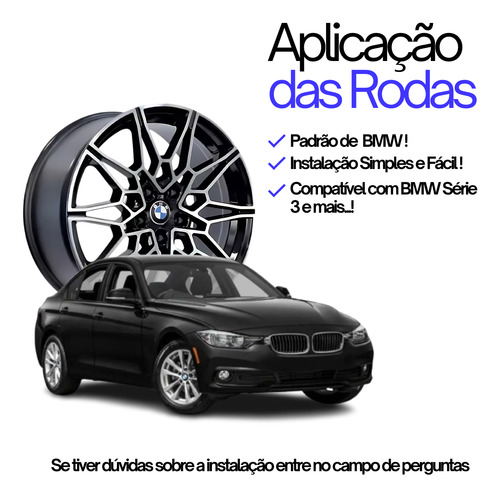 4 Rodas Aro 19 Bmw M3 M4 Competition Preta + Pneus 245/35r19