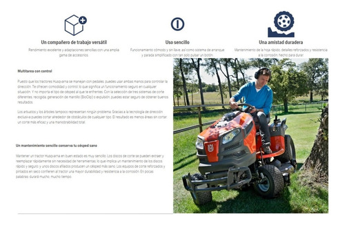 Tractor Husqvarna 42'' Americano Ts 142 - 19hp + Accesorios